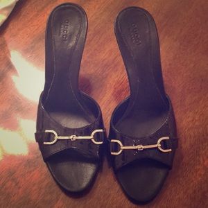 Gucci Black GG slides